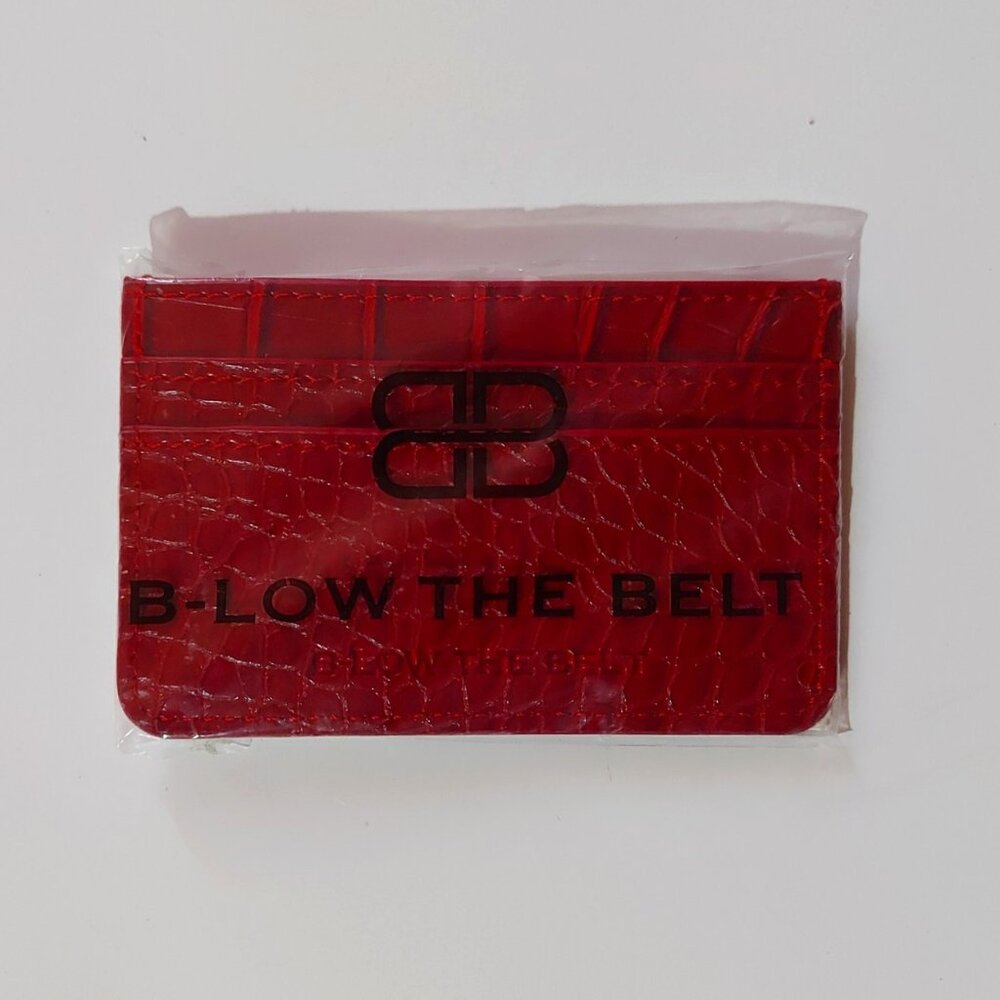 Crocodile (faux) Card Case - Burgundy